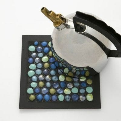 A Trivet made from Glass Deco Stones in a Collage Frame