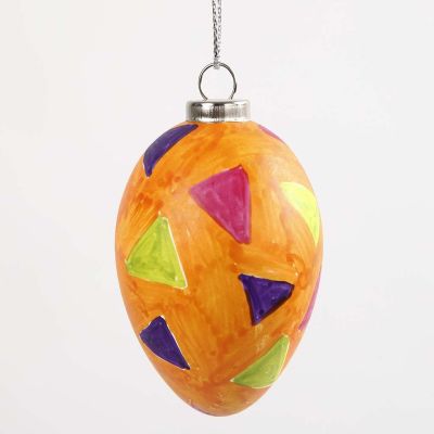 An Egg with Graphics made with Glass & Porcelain Markers