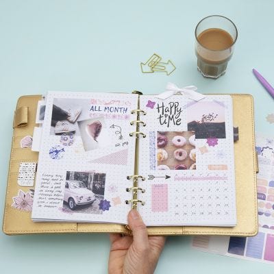 A monthly Overview in a Bullet Journal and a Planner