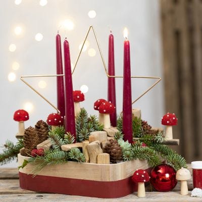 An Advent Wreath with a Metal Star