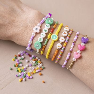 Bracelet with rocaille seed beads