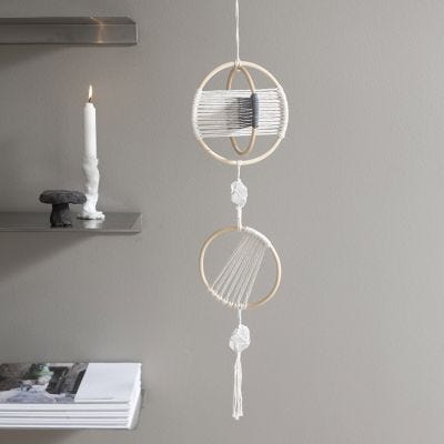 Macramé mobile with rock crystals