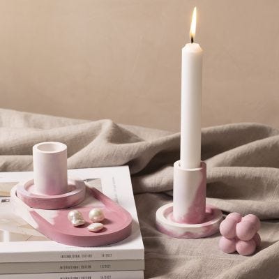Cast candle holders, trays and bubble sculptures with resin casting mix
