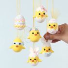 Easter Chicks made from Polystyrene Eggs and Silk Clay