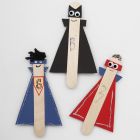 Super Heroes from long wooden Ice Lolly Sticks