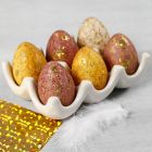 Eggs decorated with watercolours and deco foil