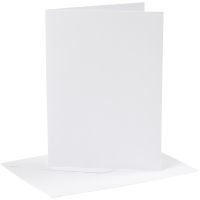 Cards and envelopes, card size 12,7x17,8 cm, envelope size 13,3x18,5 cm, 230 g, white, 4 set/ 1 pack