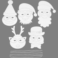Christmas Masks, H: 25-35 cm, W: 20 cm, 230 g, white, 16 pc/ 1 pack