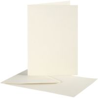 Cards And Envelopes, card size 10,5x15 cm, envelope size 11,5x16,5 cm, off-white, 10 set/ 1 pack