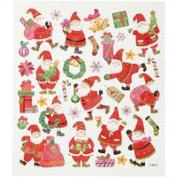 Stickers, happy Father Christmas, 15x16,5 cm, 1 sheet