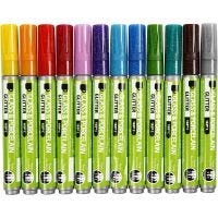Glass & Porcelain Marker, line 2-4 mm, semi opaque, assorted colours, 72 pc/ 1 pack