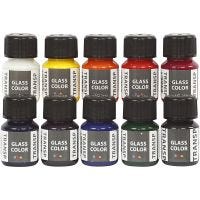 Glass Color Transparent, assorted colours, 10x30 ml/ 1 pack