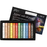 Gallery Oil Pastel Premium, L: 7 cm, thickness 10 mm, assorted colours, 12 pc/ 1 pack