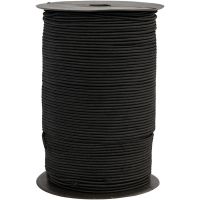 Elastic Beading Cord, thickness 2 mm, black, 250 m/ 1 roll