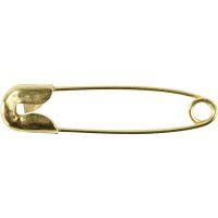 Safety Pins, L: 22 mm, thickness 0,6 mm, gold, 100 pc/ 1 pack