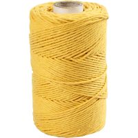 Macramé cord, L: 198 m, Dia. 2 mm, yellow, 330 g/ 1 roll
