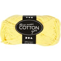 Cotton Yarn, no. 8/8, L: 80-85 m, size maxi , yellow, 50 g/ 1 ball
