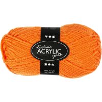 Fantasia Acrylic Yarn, L: 80 m, neon orange, 50 g/ 1 ball