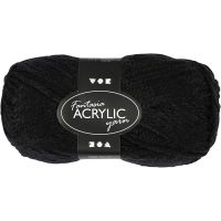 Fantasia Acrylic Yarn, L: 80 m, black, 50 g/ 1 ball