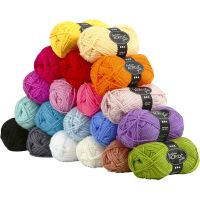 Fantasia Acrylic Yarn, L: 80 m, assorted colours, 20x50 g/ 1 pack