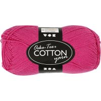 Cotton Yarn, no. 8/4, L: 170 m, pink, 50 g/ 1 ball