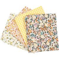 Patchwork Fabric, size 45x55 cm, 100 g, yellow, 4 pc/ 1 bundle