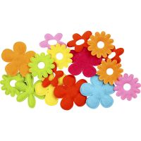 Felt Flowers, size 35x45 mm, thickness 1,2 mm, 16 pc/ 1 pack