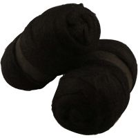 Carded Wool, black, 2x100 g/ 1 pack