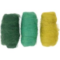 Carded Wool, green/turkis harmony, 3x10 g/ 1 pack