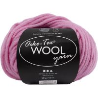 Wool yarn, L: 50 m, light pink, 50 g/ 1 ball