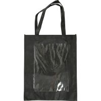 Bag with Plastic Front, size 42x34x12 cm, black, 1 pc