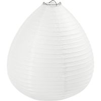 Rice paper lamp, Raindrop, H: 27 cm, Dia. 25 cm, white, 1 pc