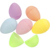 Egg, H: 6 cm, D 4 cm, pastel colours, 12 pc/ 1 pack