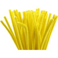 Pipe Cleaners, L: 30 cm, thickness 6 mm, yellow, 50 pc/ 1 pack
