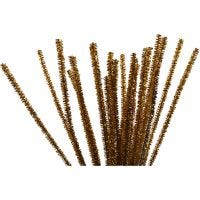 Pipe Cleaners, L: 30 cm, thickness 6 mm, glitter, gold, 24 pc/ 1 pack