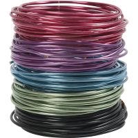 Aluminium Wire, thickness 3 mm, assorted colours, 5x5 m/ 1 pack