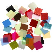 Foil Mosaic Tiles, size 10x10 mm, assorted colours, 10 g/ 1 pack