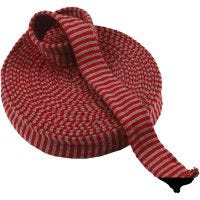Knitted Tube, W: 40 mm, christmas red/grey, 10 m/ 1 roll