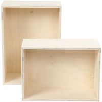 Storage Boxes, rectangle, H: 27+31 cm, depth 12,5 cm, W: 19,5+22,5 cm, 2 pc/ 1 set