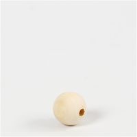 Wooden Bead, Dia. 15 mm, hole size 3 mm, 20 pc/ 1 pack