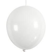 Balloons, linked balloons, white, 8 pc/ 1 pack