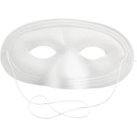 Half Face Masks, H: 10 cm, W: 17,5 cm, white, 12 pc/ 1 pack