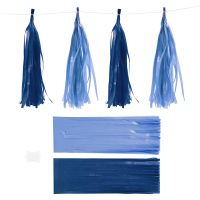 Paper Tassel, size 12x35 cm, 14 g, dark blue/light blue, 12 pc/ 1 pack