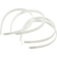 Hair Band, W: 13 mm, white, 5 pc/ 1 pack
