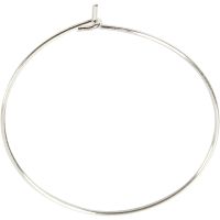 Beading Hoops, D 30 mm, silver-plated, 6 pc/ 1 pack