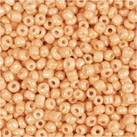 Rocaille Seed Beads, D 3 mm, size 8/0 , hole size 0,6-1,0 mm, peach, 25 g/ 1 pack