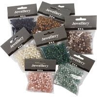 Plastic Beads, D 6 mm, hole size 1,5 mm, Content may vary , assorted colours, 8x40 g/ 1 pack
