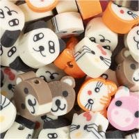 Figure beads, Animals, Dia. 10 mm, hole size 1,5 mm, 60 pc/ 1 pack