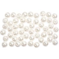Wax Beads, D 5 mm, hole size 0,7 mm, mother-of-pearl, 100 pc/ 1 pack