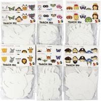 Card Masks, H: 15-22 cm, W: 24-25 cm, 230 g, white, 192 pc/ 1 pack